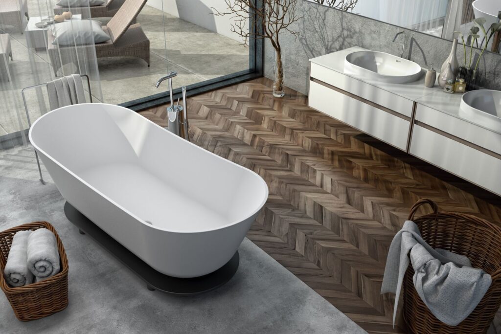 Отдельностоящая ванна ATYS FS DUO 174x70 из искусственного камня KERROCK Артикул: 622760