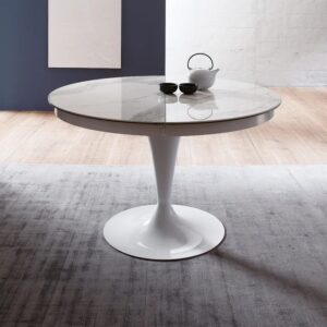 Раздвижной обеденный стол Eclipse CC07 – Pyroceram Glass Calacatta от Ozzio Italia