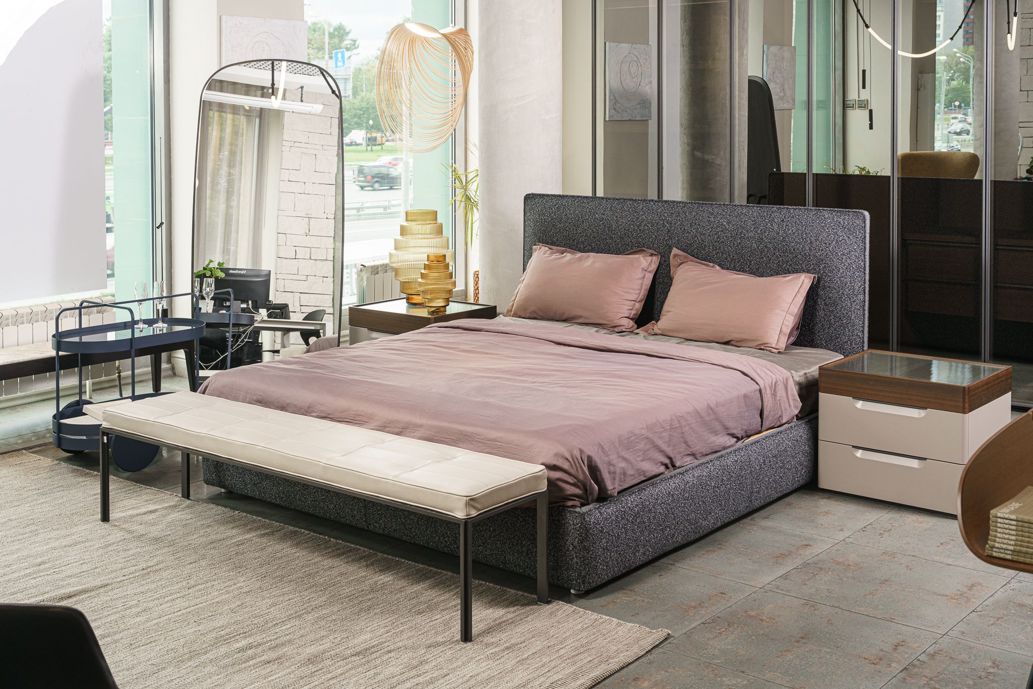 Кровать в стиле минимализм Ribbon Kiwi от Molteni & C