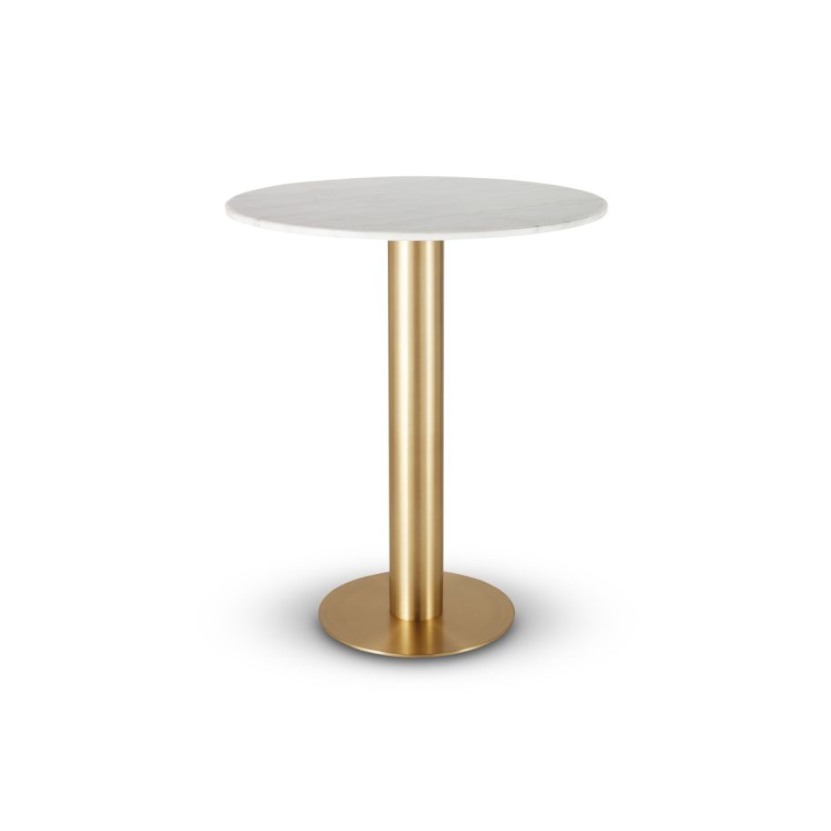 Стол Tube High Table Brass White Marble от Tom Dixon
