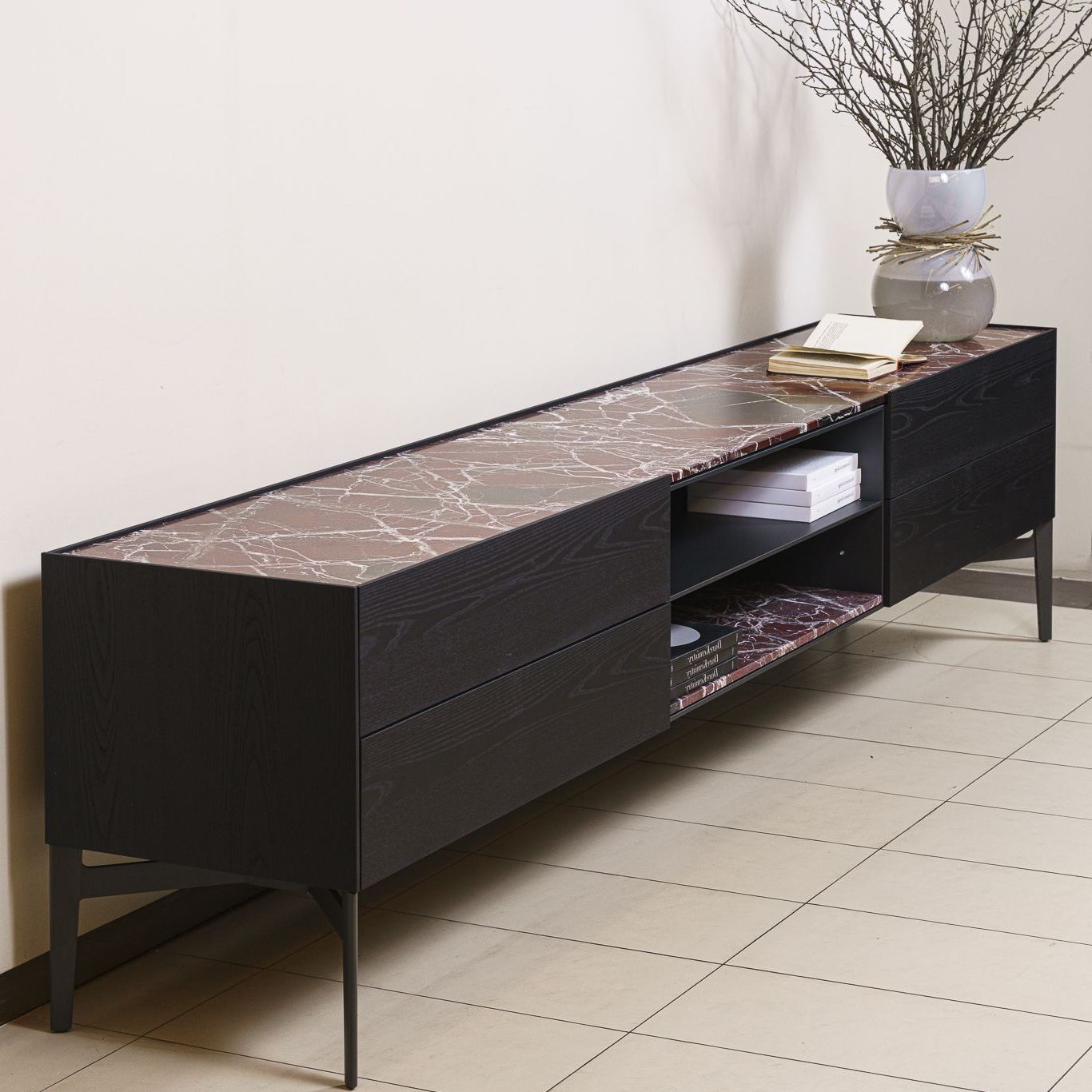 Комод с мраморным топом Code Rosso Lepanto от Poliform