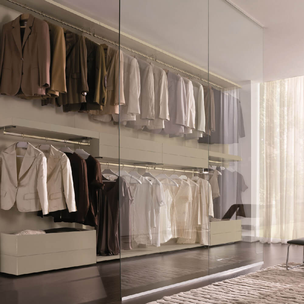 Гардеробная Minimal Laccato Bianco E Specchi от La Falegnami 